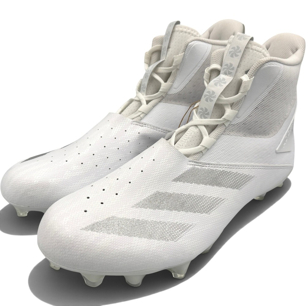 adidas Adizero Chaos Mid Lineman Football Cleats Mens 14 White Silver NWOB